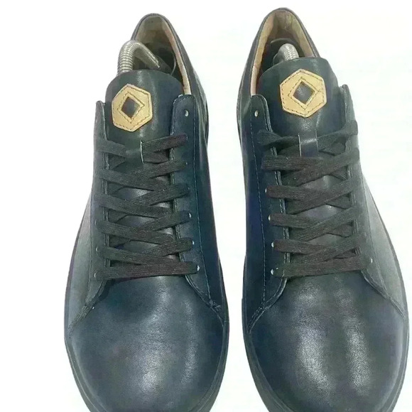 Six Hundred Four  Unisex  Blue Print Leather Sneakers SZ 10 M/ 11.5W/ EUR  43.5 - Picture 5 of 11